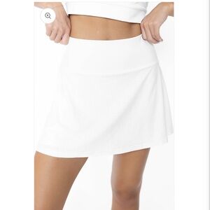 Volare White Serve It Up Mesh Tennis Pickleball Athletic Skirt Skort NWT